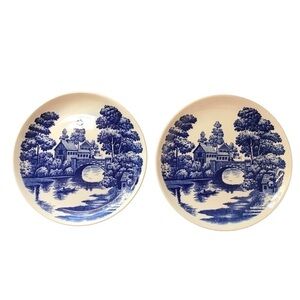 Vintage Hand Painted Nasco 1960s Lakeview Pattern Luncheon Plate